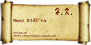 Hesz Klára névjegykártya